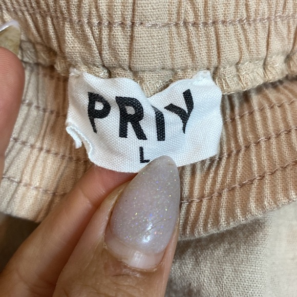 Priv | Boho Cotton Beige Tan Tiered Maxi Skirt - Ruffle - Large - Picture 2 of 4